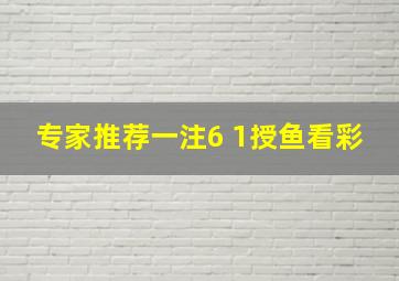 专家推荐一注6 1授鱼看彩